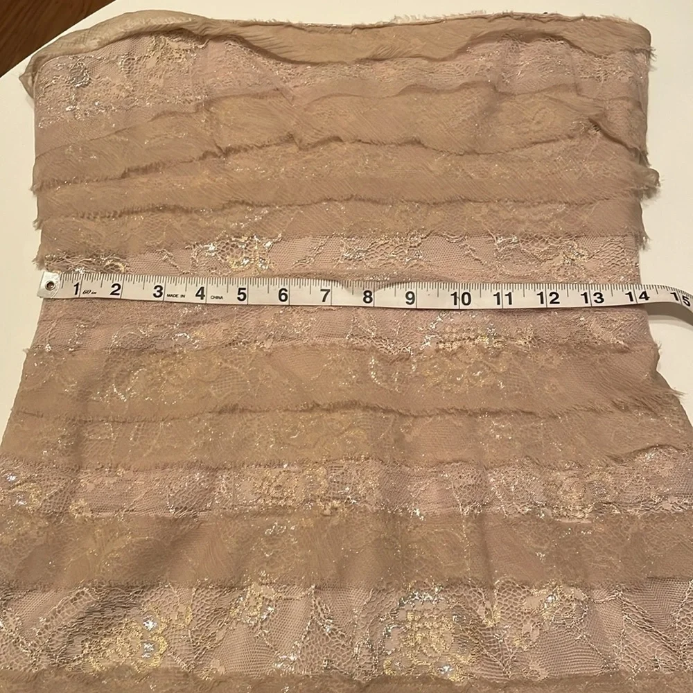 NWT‎ BCBGMaxazria Medium Strapless Dress Champagne